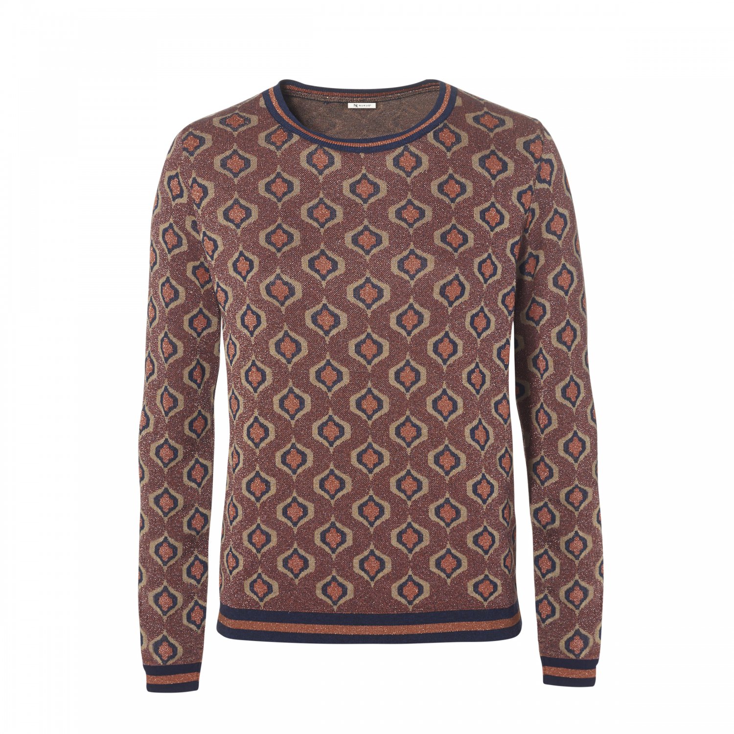 Wieber Sweater Jacquard Print Blue - Siezz