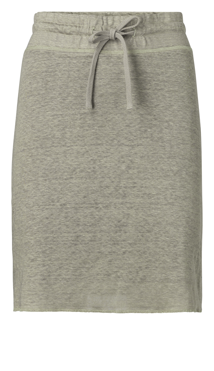 YAYA 140989-015 JERSEY LINNEN ROK MET VOERING ARMY GREEN -