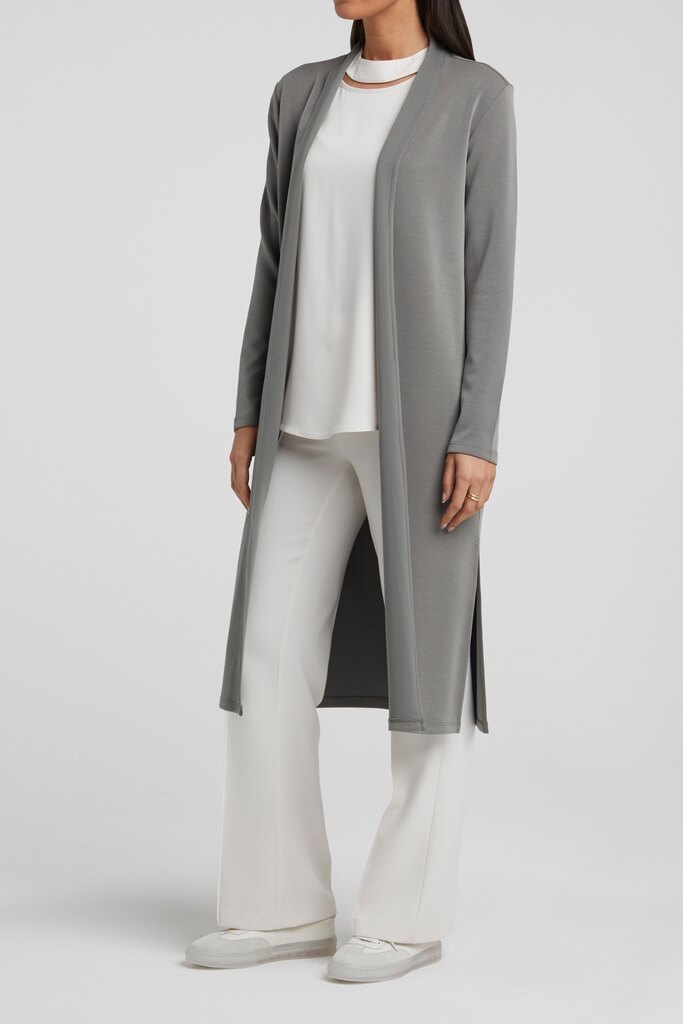 YAYA 120103N LANG VEST MET KRAAG GREY - Siezz