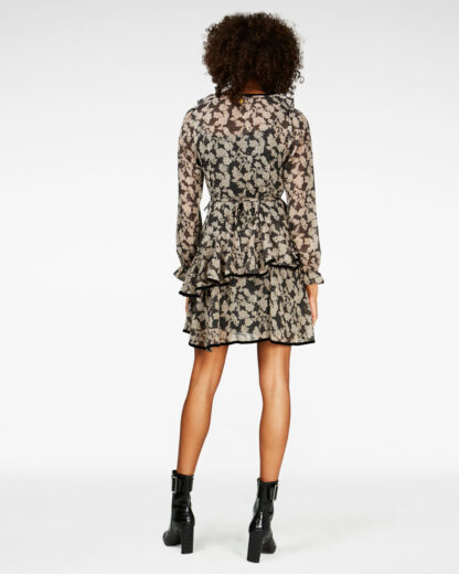 Freebird jurk Chloe Flower mini dress Black Siezz