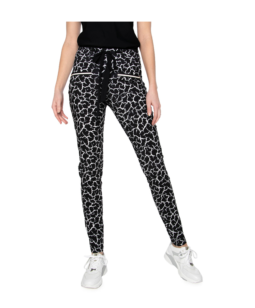 generatie bespotten Vergelding Zip73 919/09/01 Zip73 broek metal ring print Zwart/wit - Siezz