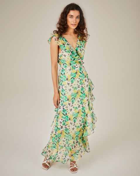 Freebird Olga Aster Flower dress Green Siezz