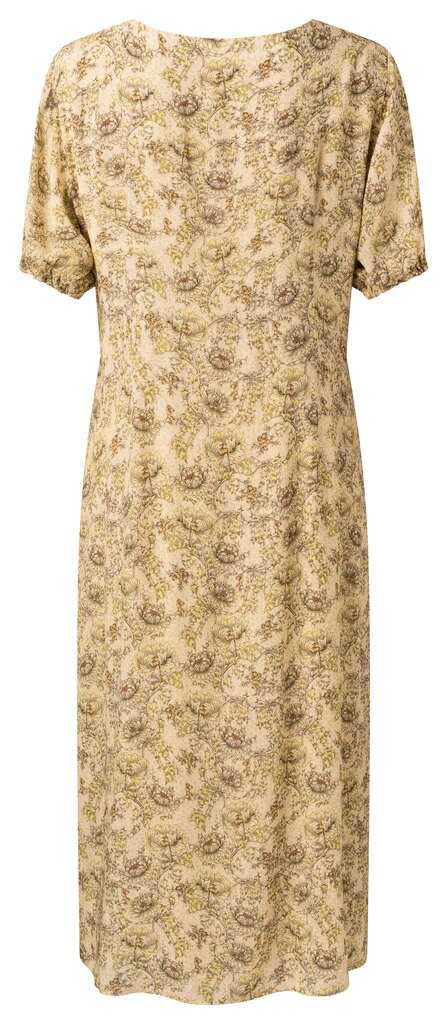 YAYA 1801338 115 PRINTED MAXI DRESS WITH V NECK IN VISCOSE WHEAT DESSIN Siezz