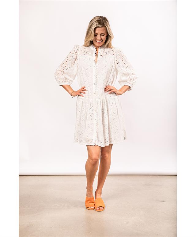 Nukus Ame Dress broderie Off white Siezz