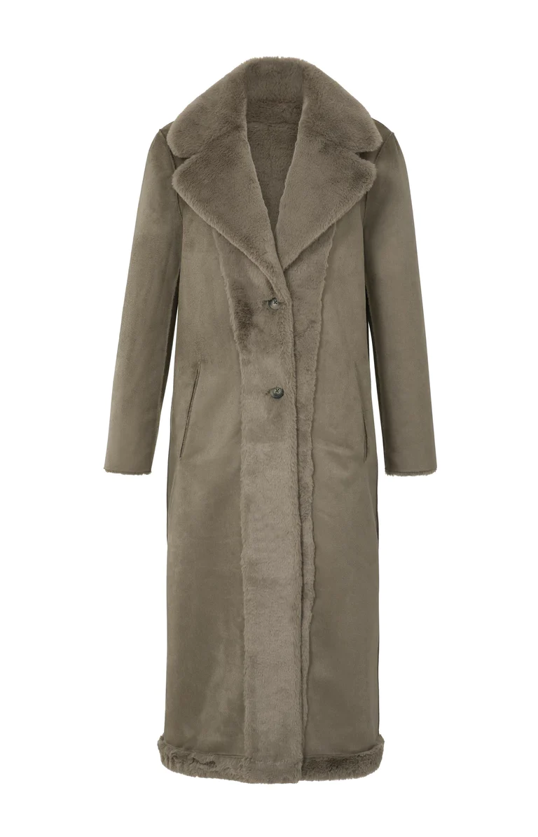 YAYA 02-011003-209 LANGE OMKEERBARE SHERLING JAS MET KNOPEN
