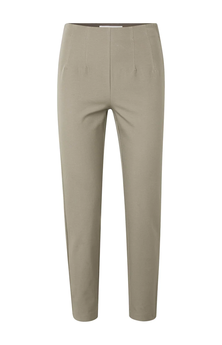 Gietvorm Roeispaan Kansen YAYA 01-301005-208 BROEK MET HOGE TAILLE EN AANSLUITENDE PASVORM VINTAGE  KHAKI BEIGE - Siezz