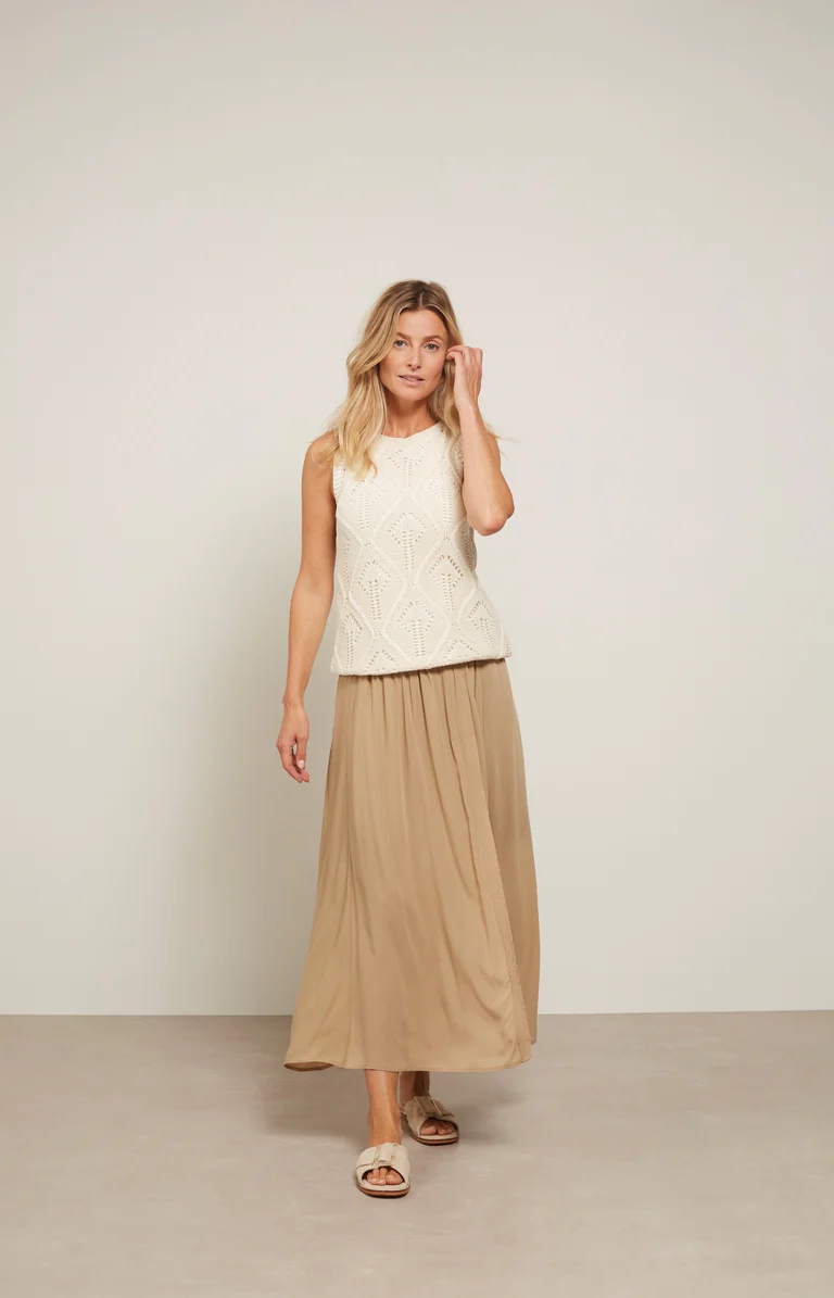 YAYA 01 401028 305 LANGE A LIJK ROK MET KNOOPJES EN ELASTISCHE