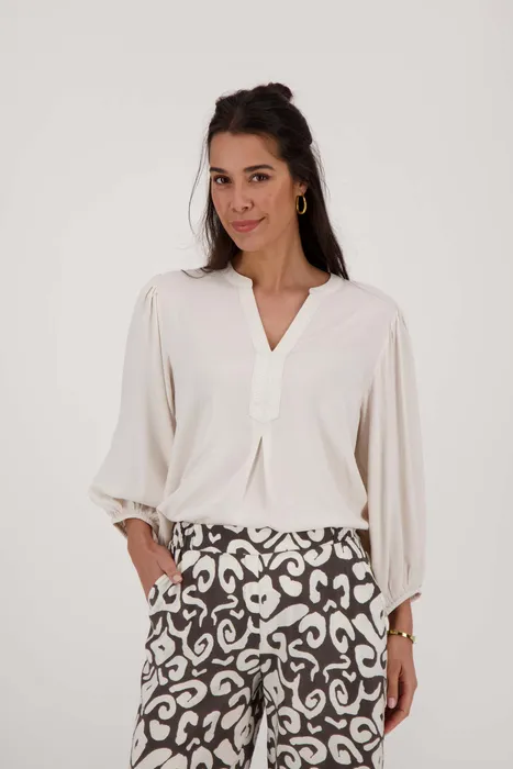 Zusss blouse met borduursel Ecru Siezz